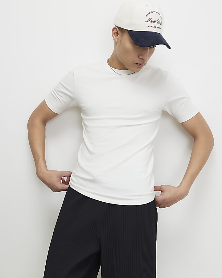 White Muscle Fit T-Shirt