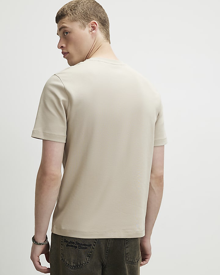 Beige Slim Fit Lightweight T-Shirt