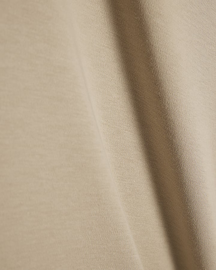 Beige Slim Fit Cotton Lightweight T-Shirt