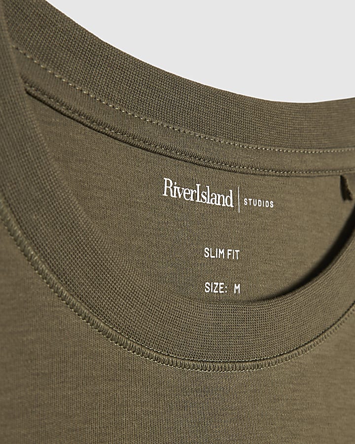 Khaki Slim Fit Cotton Lightweight T-Shirt