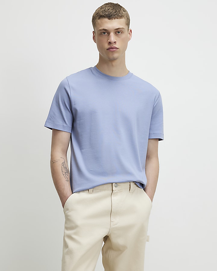 Blue Slim Fit Lightweight T-Shirt