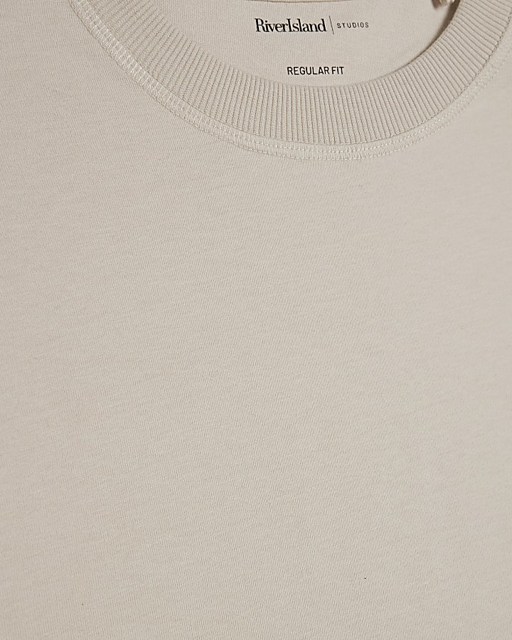 Beige Regular Fit Cotton T-Shirt