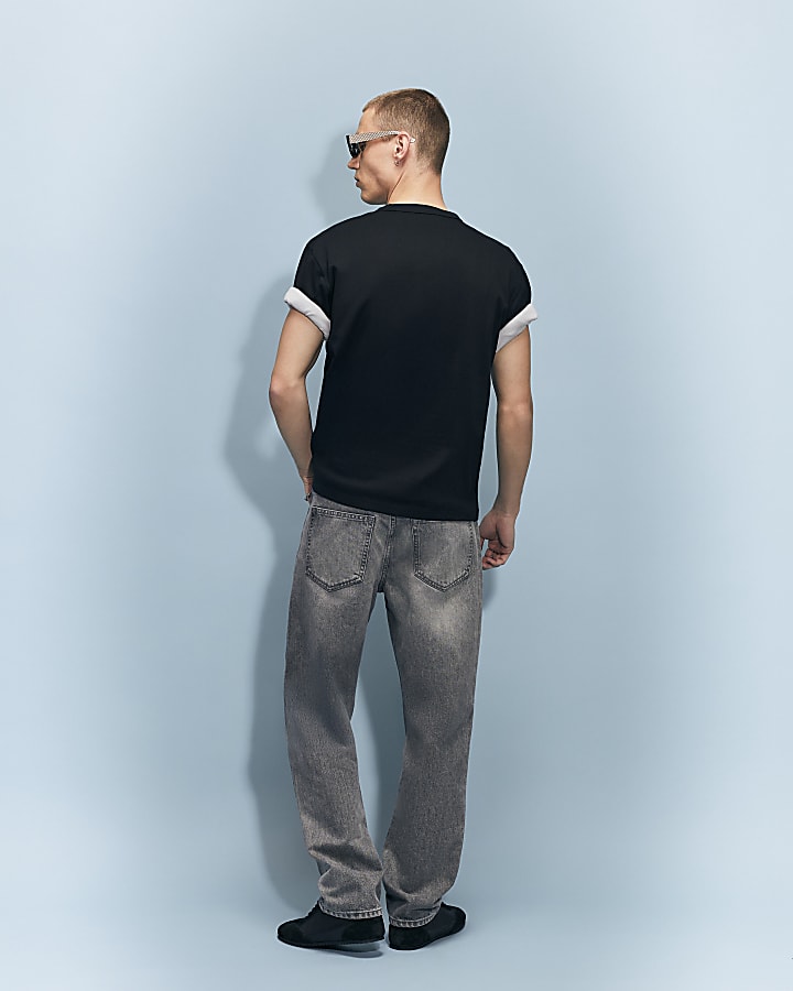 Grey Straight Leg Jeans