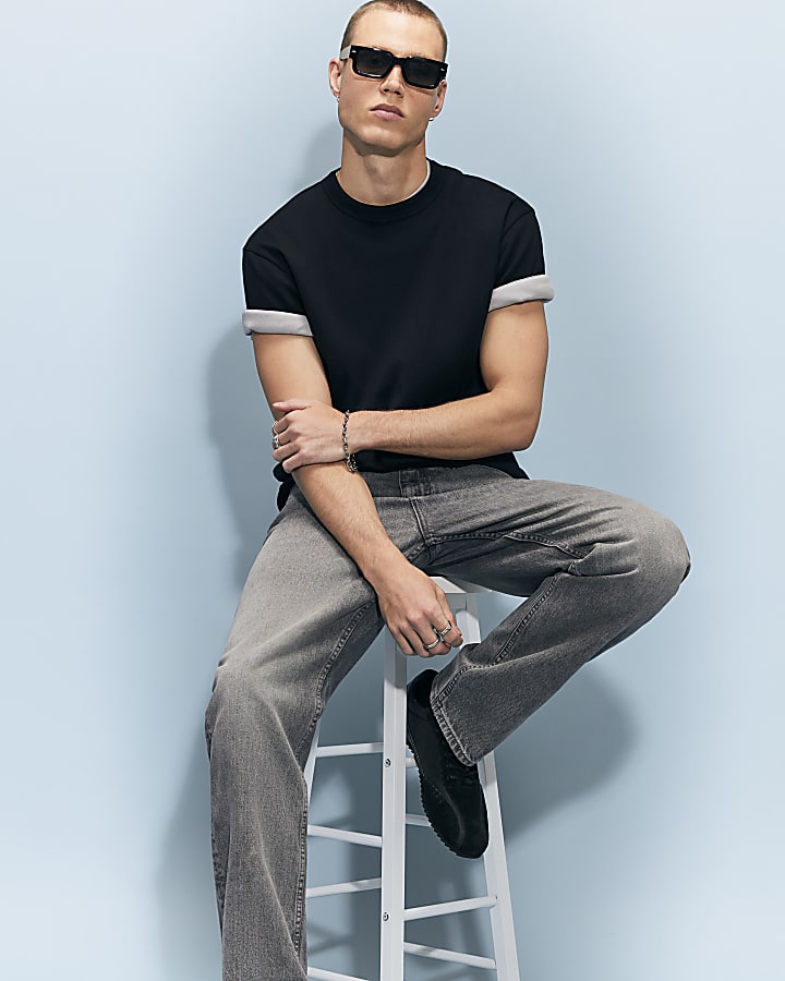 Grey Straight Leg Jeans