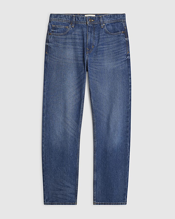 Blue Straight Leg Jeans