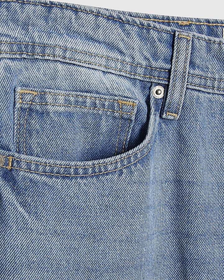 Blue Straight Leg Jeans
