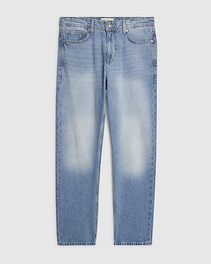 Blue Straight Leg Jeans