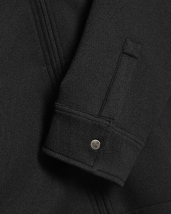 Black Muscle Fit Shacket