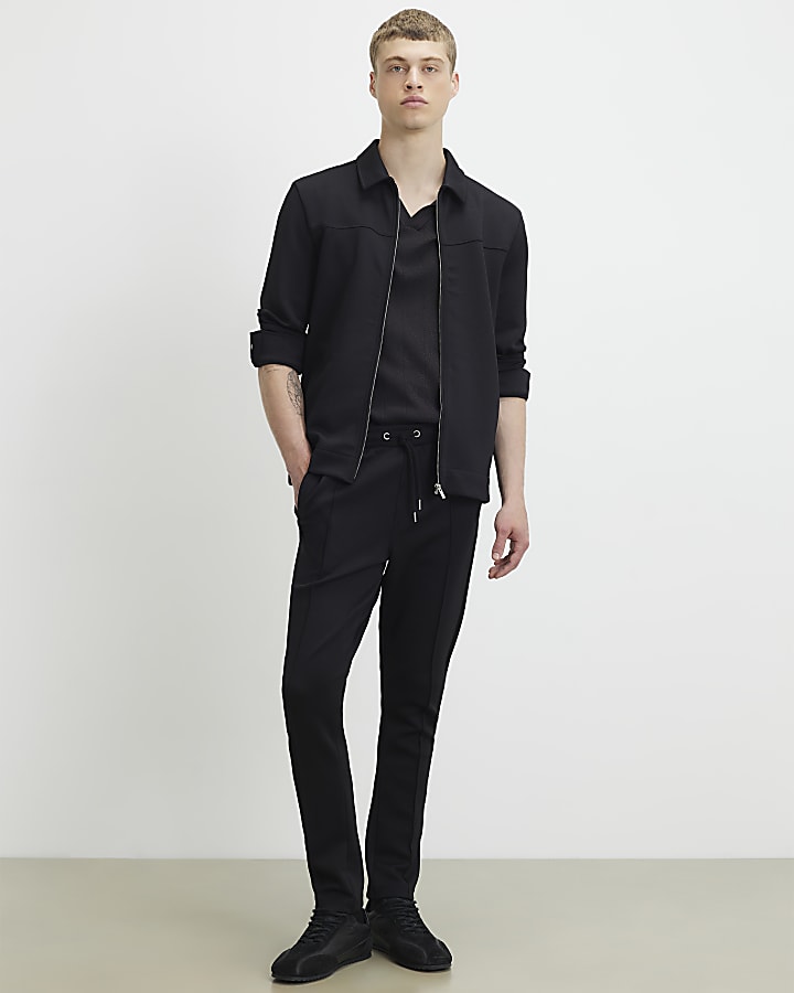 Black Muscle Fit Shacket