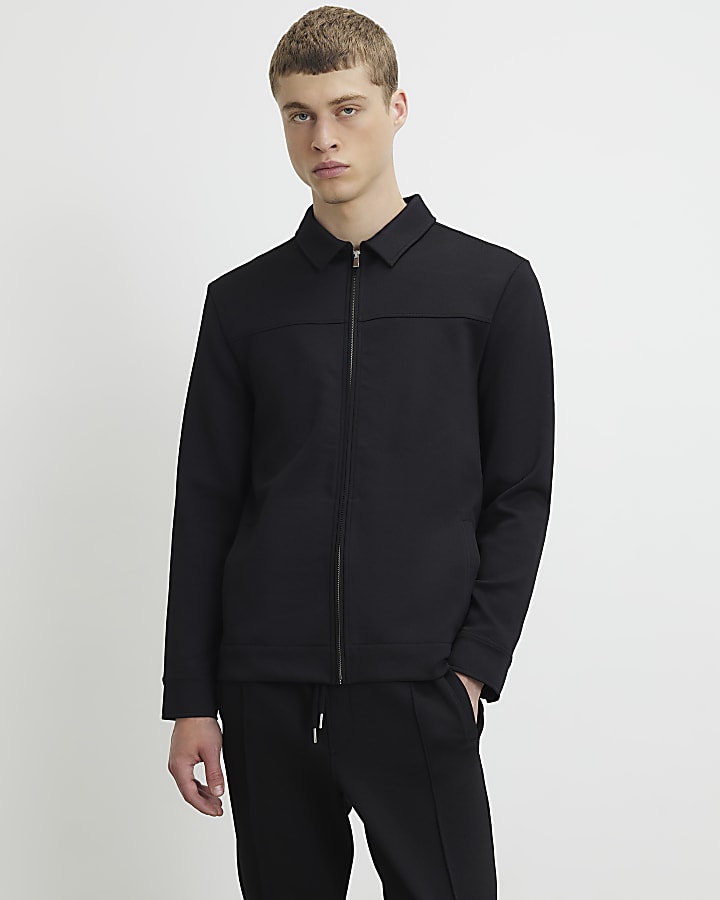 Black Muscle Fit Shacket