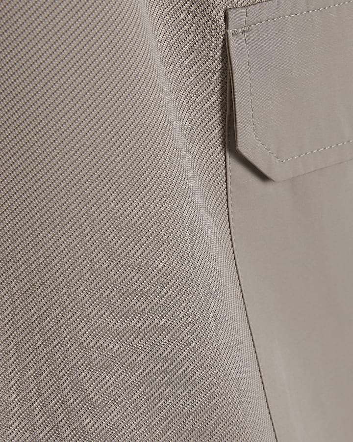 Biege Slim Fit Cargo Shorts