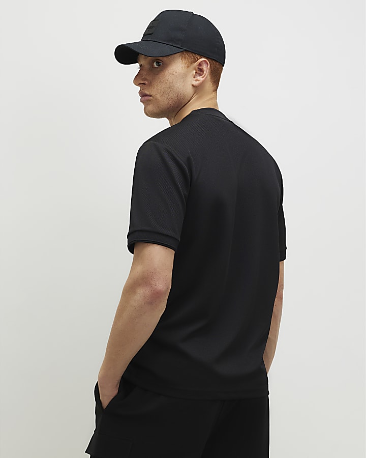 Black Slim Fit Nylon Pocket T-shirt