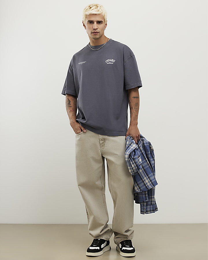 Black Oversized Fit Washed Otaru T-Shirt