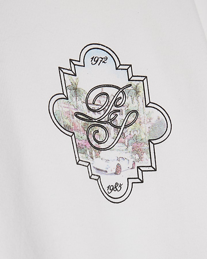 White Oversized Fit Back Crest T-Shirt