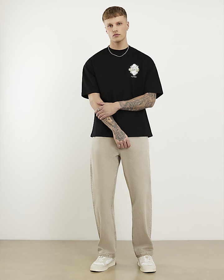 Black Oversized Fit St Chapelle Car T-Shirt
