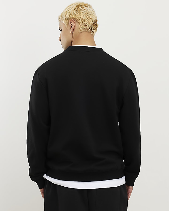 Black Regular Fit Sweatshirt