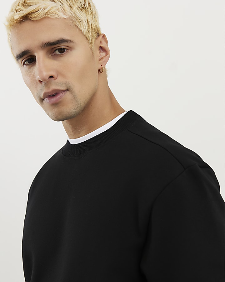 Black Regular Fit Sweatshirt