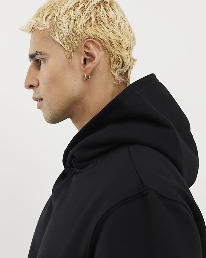 Black Regular Fit Hoodie