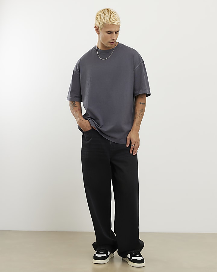 Black Oversized Fit Washed T-Shirt