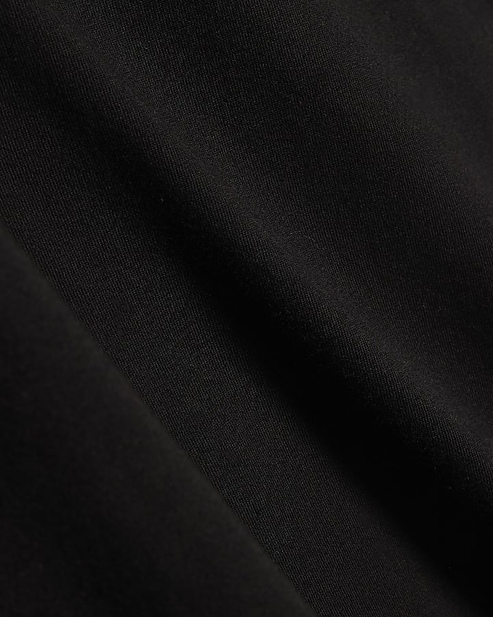 Black Regular Fit Midweight Crew Neck T-Shirt