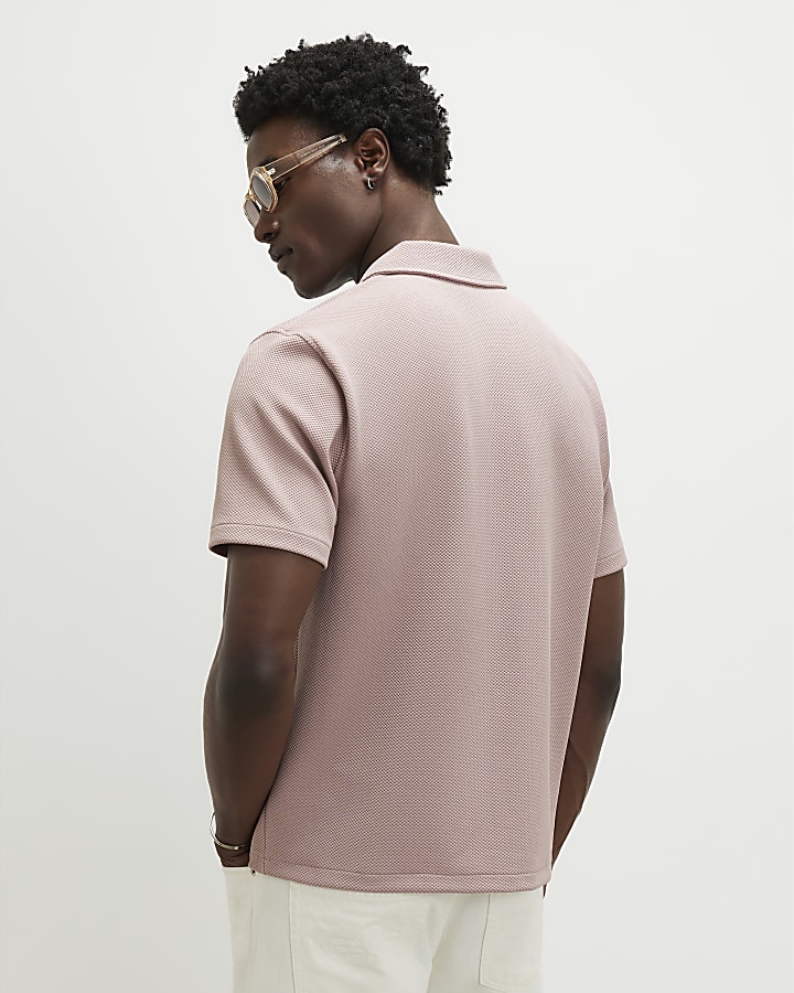 Pink Regular Fit Revere Shirt
