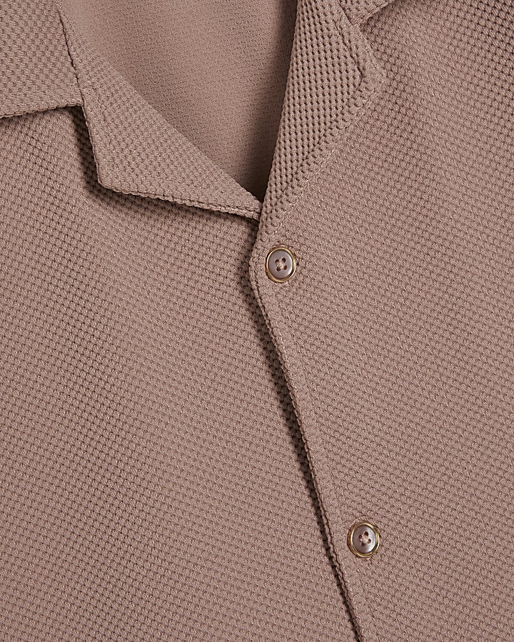 Pink Regular Fit Revere Shirt