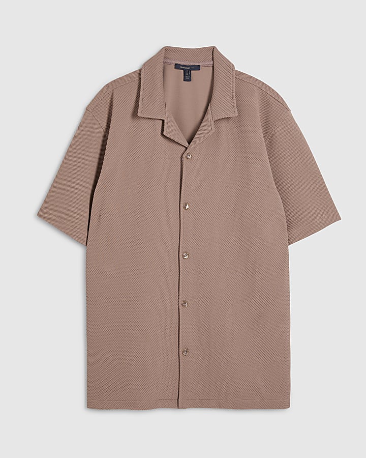Pink Regular Fit Revere Shirt
