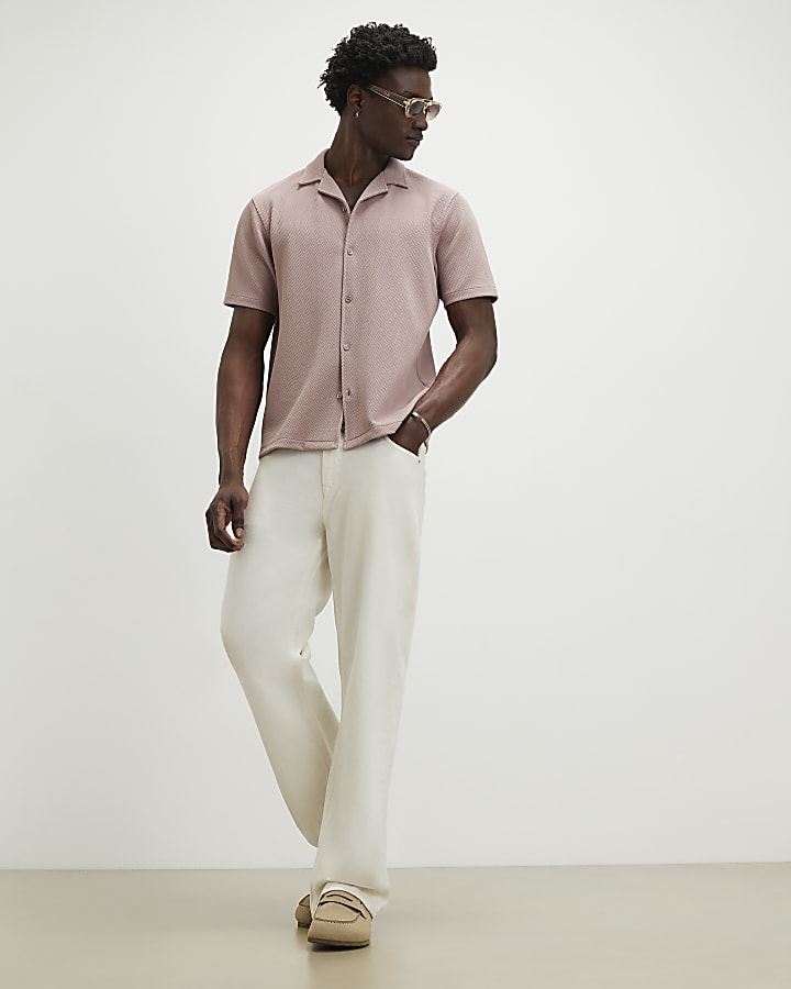 Pink Regular Fit Revere Shirt