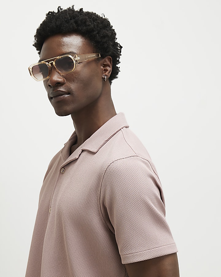 Pink Regular Fit Revere Shirt