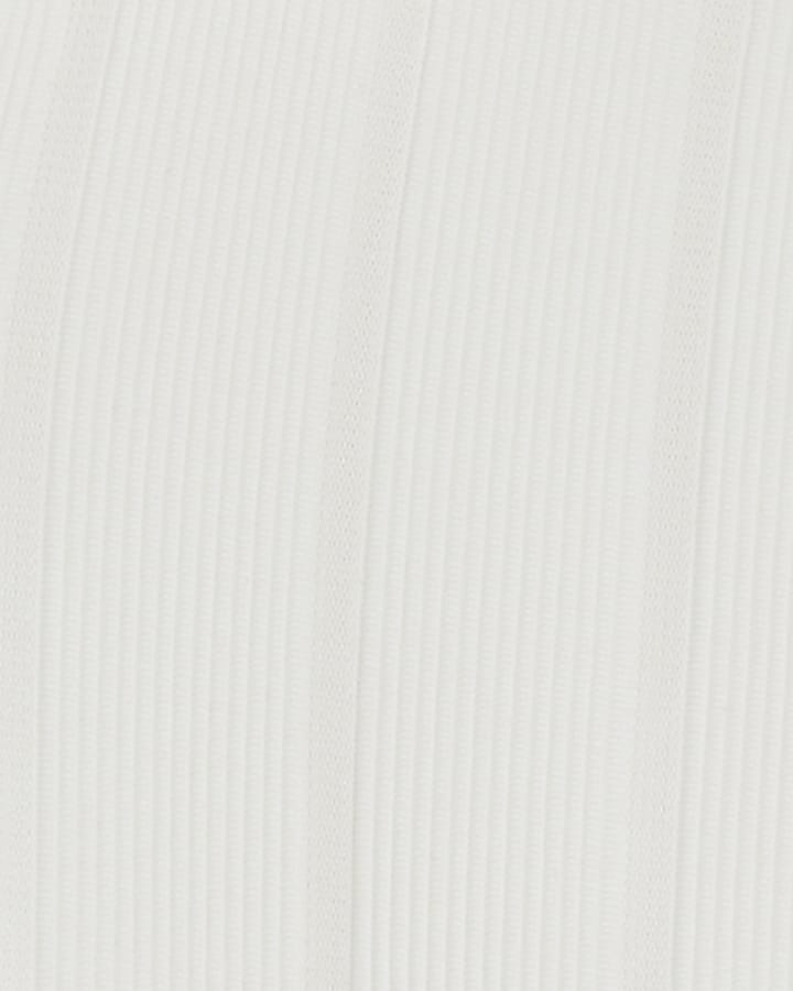 White Slim Fit Open Neck Polo Shirt