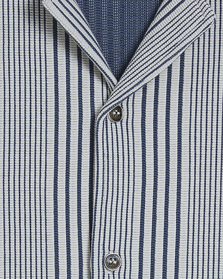 Blue Regular Fit Stripe Shirt