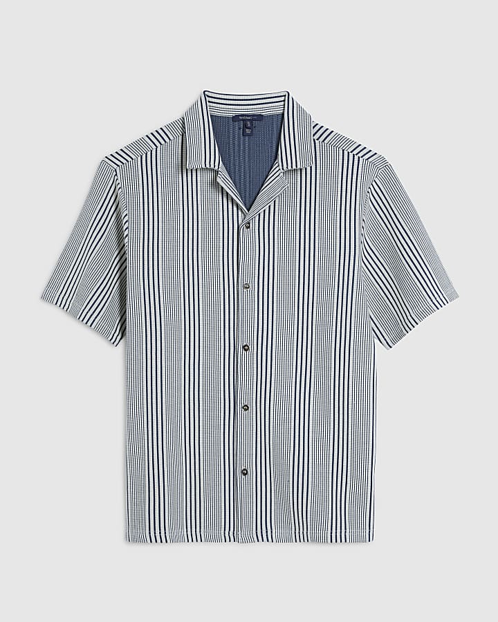 Blue Regular Fit Stripe Shirt