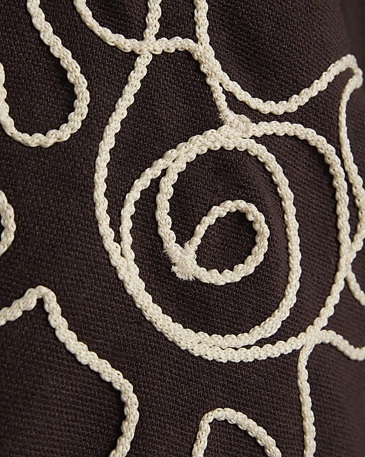 Brown Oversized Fit Luminis Roping T-Shirt