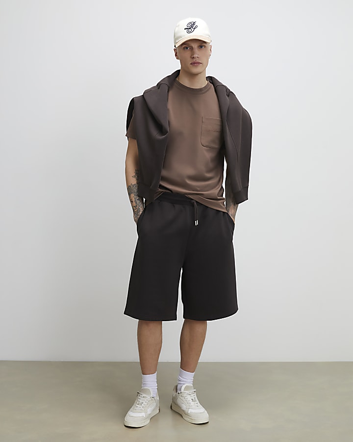 Brown Slim Fit Sanctuaire Pocket T-Shirt