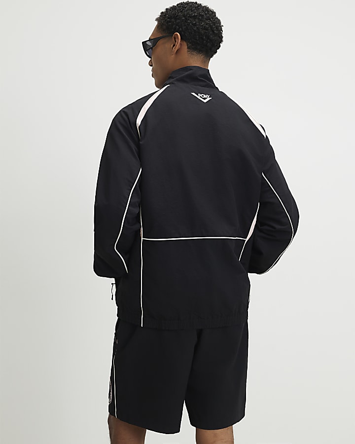 Black Blocked Track Top