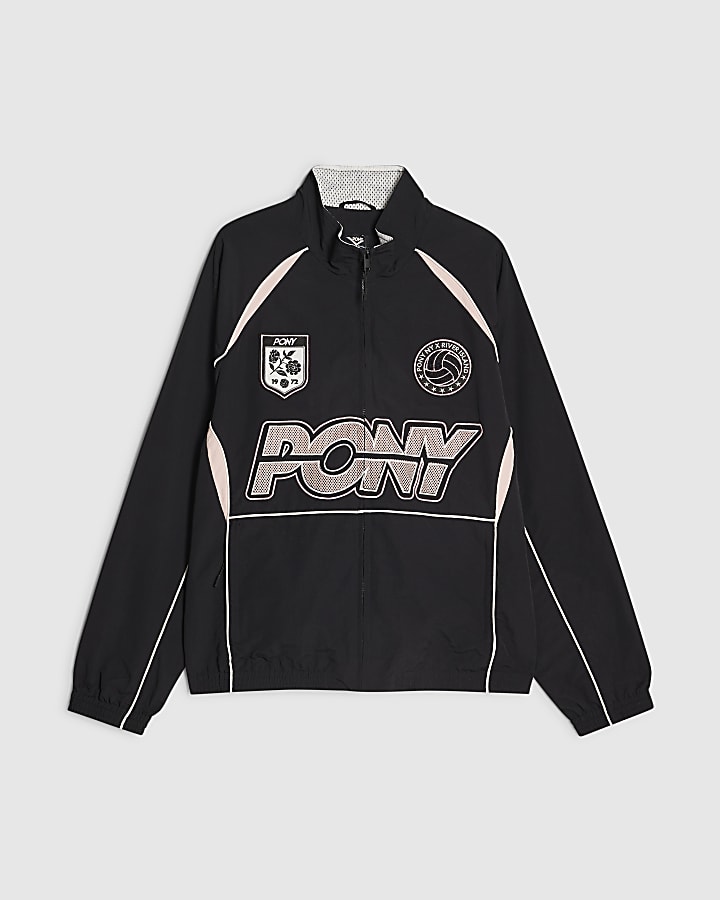 Black Blocked Track Top