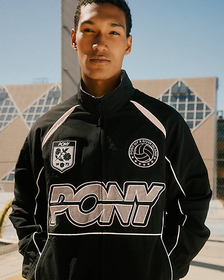 Black Blocked Track Top