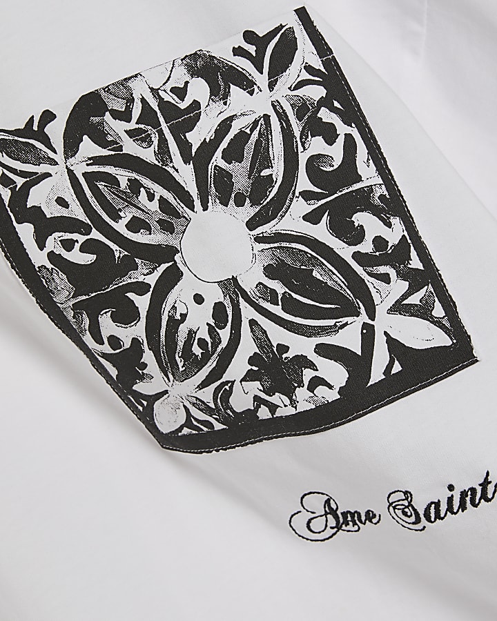 White Oversized Fit Baroque T-Shirt