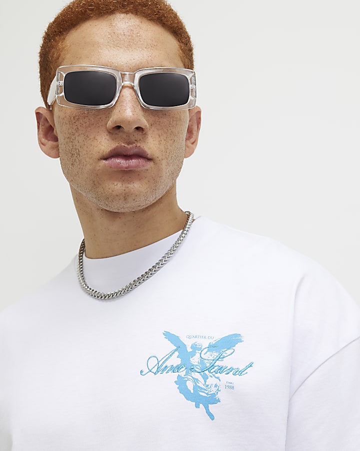 White Oversized Ame Saint Patch T-Shirt