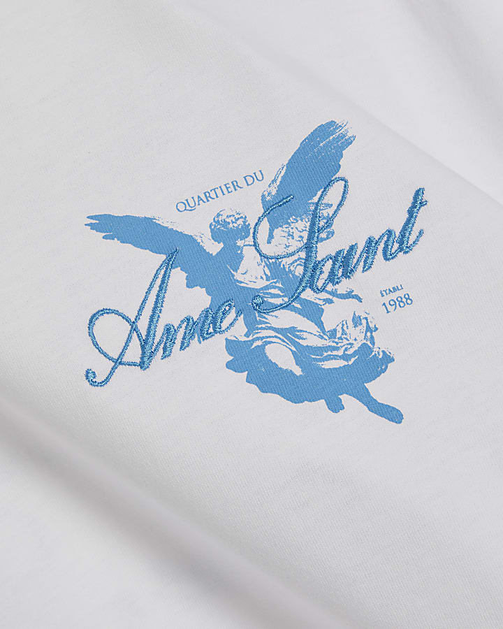 White Oversized Ame Saint Patch T-Shirt