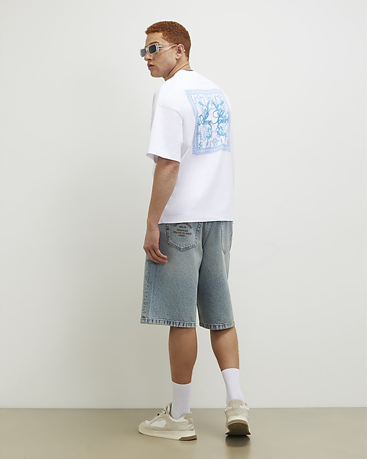 White Oversized Ame Saint Patch T-Shirt