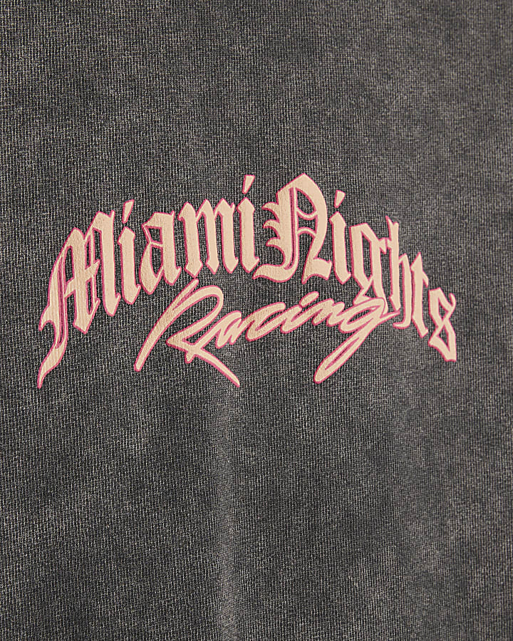 Black Oversized Fit Miami Nights T-Shirts