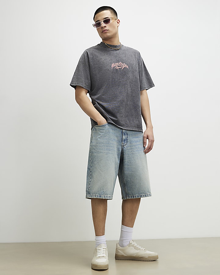 Black Oversized Fit Miami Nights T-Shirts