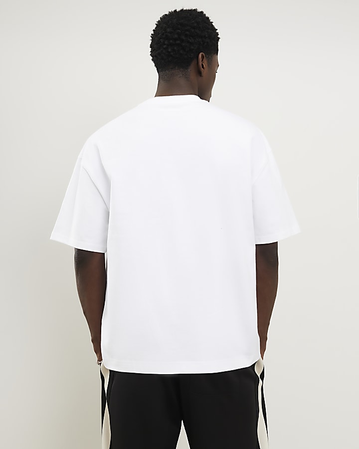 White Oversized Fit Front Crest T-Shirt