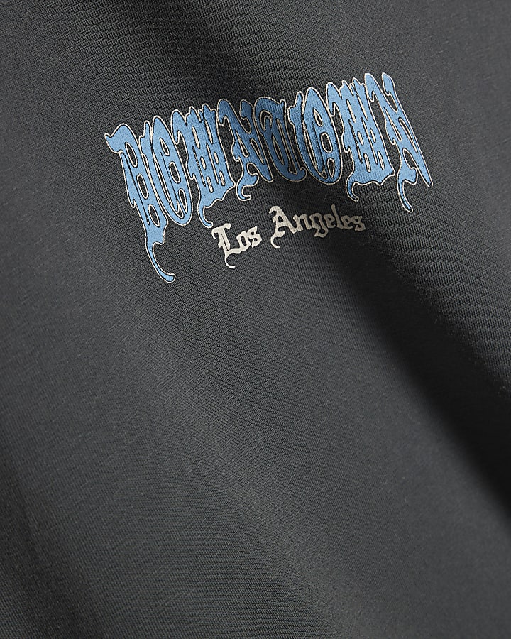 Black Oversized Fit Washed Downtown T-Shirt