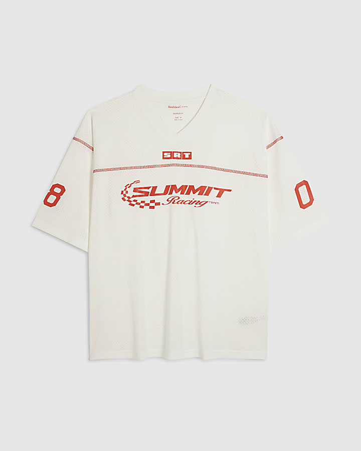 White Oversized Fit Summit Racing T-Shirt