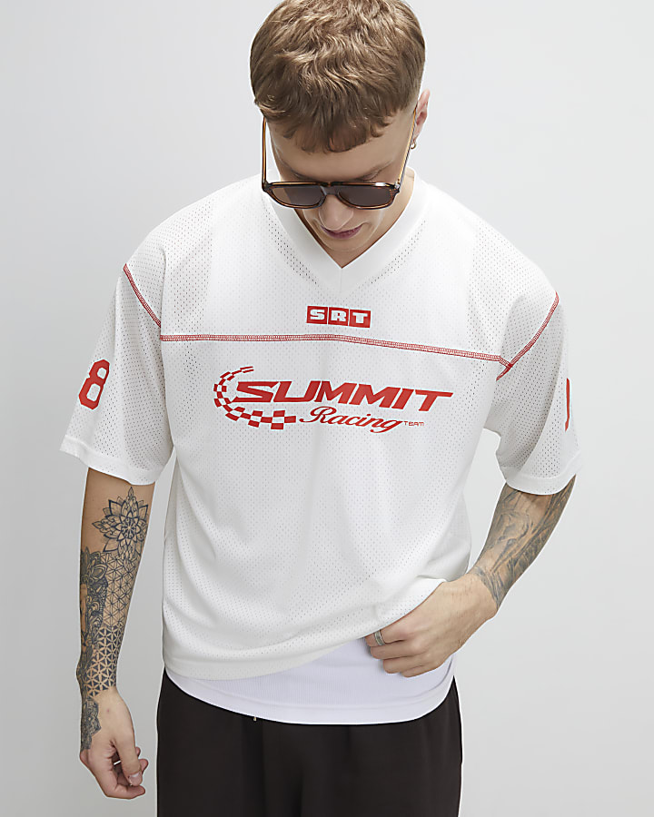 White Oversized Fit Summit Racing T-Shirt