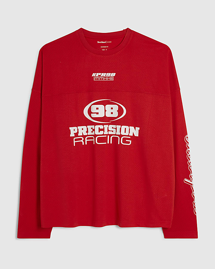 Red Oversized Fit 98 Precision Racing T-Shirt