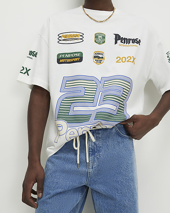 White Oversized Fit Penrose 23 T-Shirt