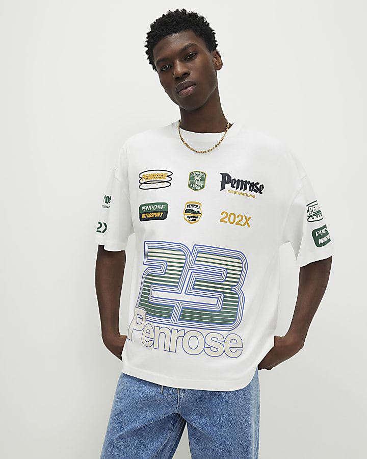 White Oversized Fit Penrose 23 T-Shirt